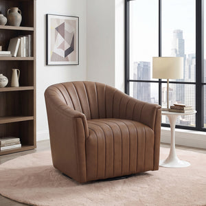 Tarn Leather Match Swivel Chair