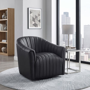 Tarn Leather Match Swivel Chair