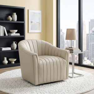 Tarn Leather Match Swivel Chair