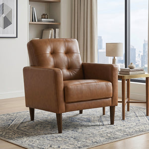 Novara Leather Match Accent Chair