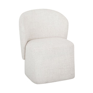Veli Boucle Dining Chair with Caster Base