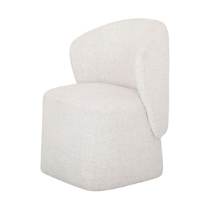 Veli Boucle Dining Chair with Caster Base