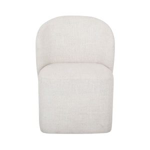 Veli Boucle Dining Chair with Caster Base
