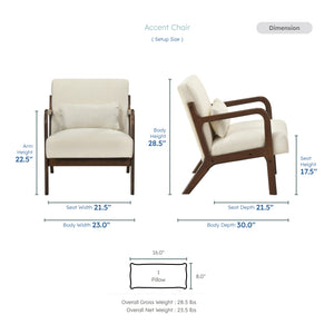 Zenith Corduroy Fabric Accent Chair