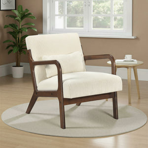 Zenith Corduroy Fabric Accent Chair