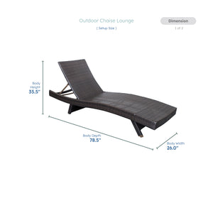 Serene Powder Coated Aluminum Frame Outdoor Chaise Lounger