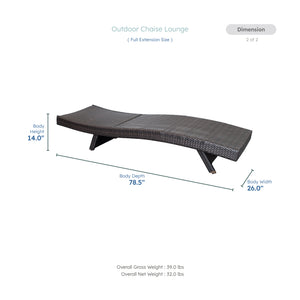 Serene Powder Coated Aluminum Frame Outdoor Chaise Lounger