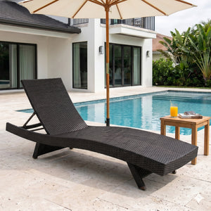 Serene Powder Coated Aluminum Frame Outdoor Chaise Lounger