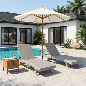 Serene Powder Coated Aluminum Frame Outdoor Chaise Lounger