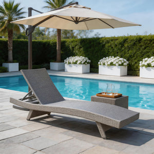 Serene Powder Coated Aluminum Frame Outdoor Chaise Lounger