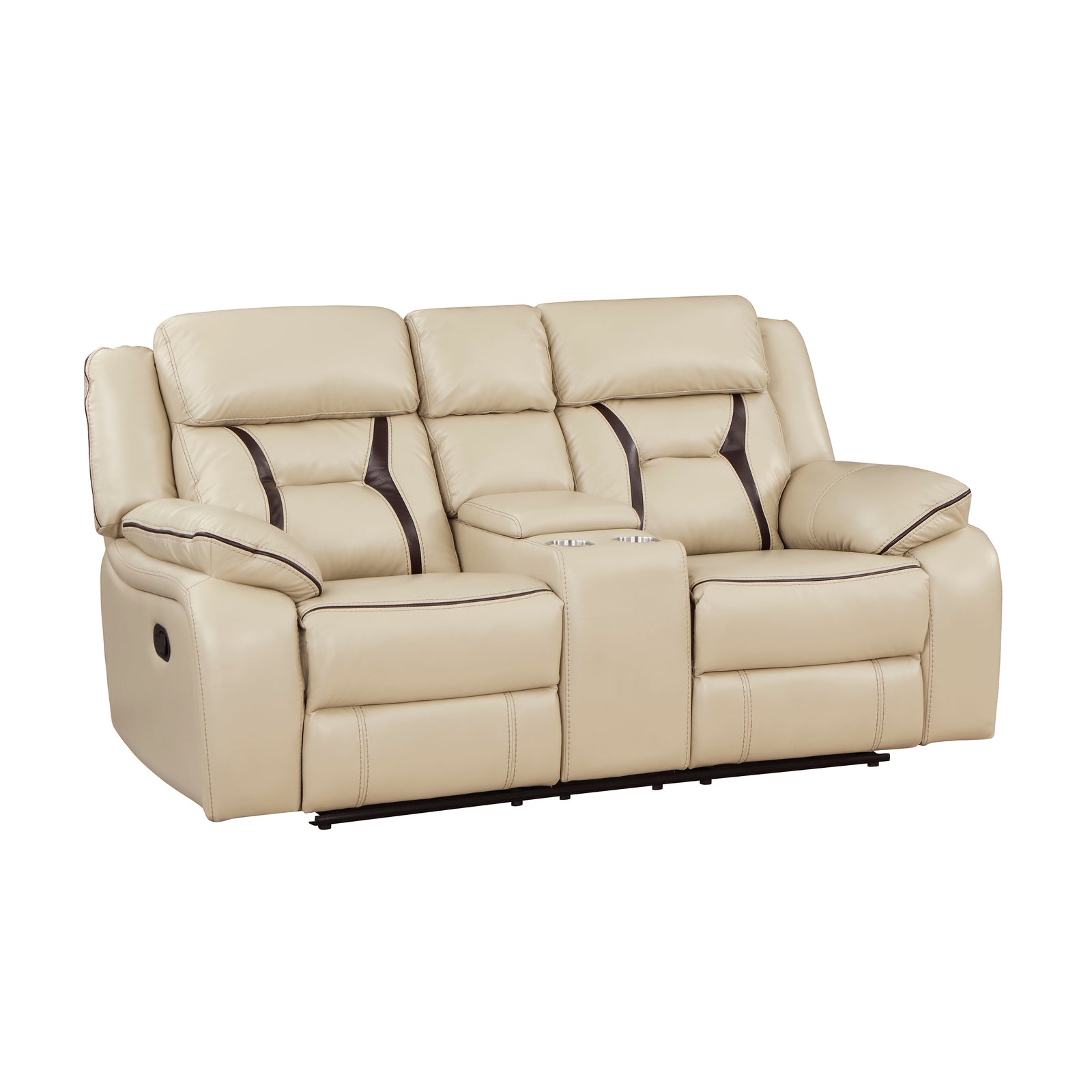 Matteo Breathable Faux Leather Manual Double Reclining Loveseat