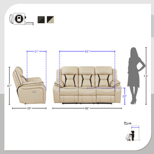 Matteo 2-Piece Power Reclining Living Room Sofa Set