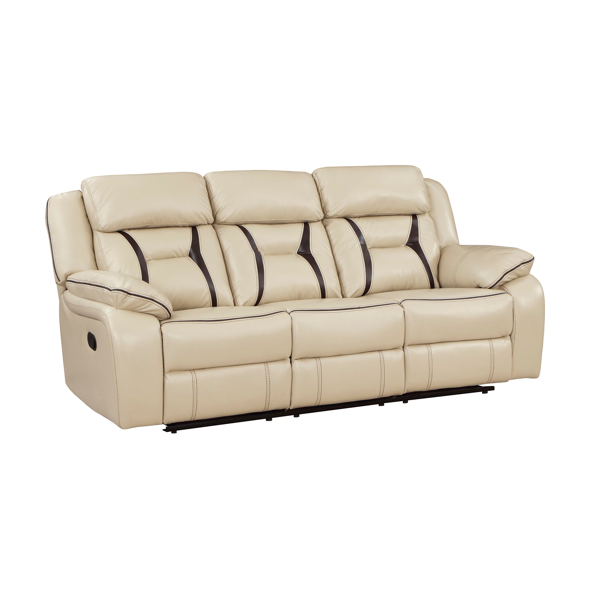 Matteo Breathable Faux Leather Manual Double Reclining Sofa