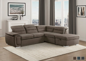 Voclain Sectional Sofa with Pull-Out Bed and Storage Ottoman