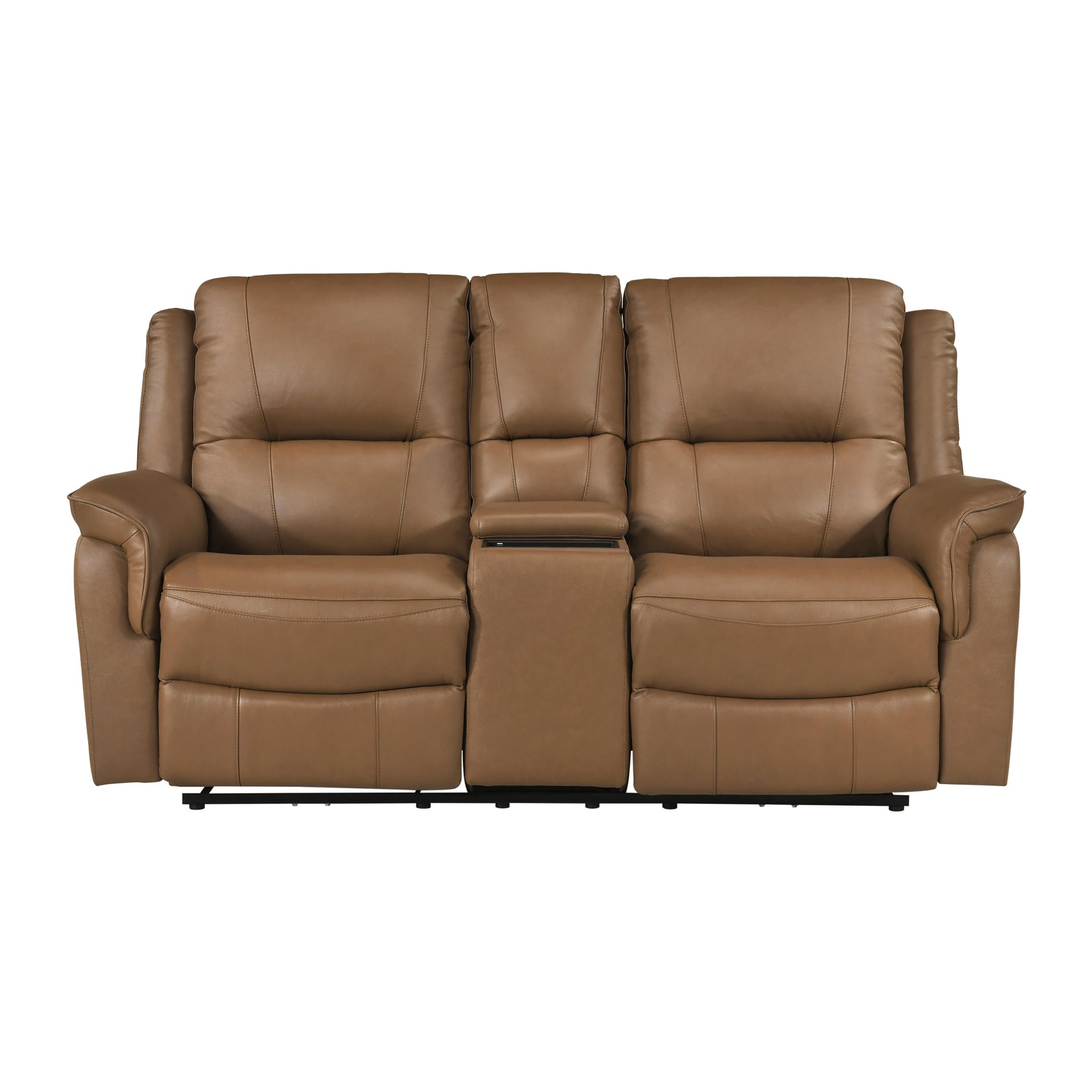 Kaelin Leather Match Power Double Reclining Loveseat