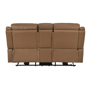 Kaelin Leather Match Power Double Reclining Loveseat