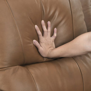 Kaelin Leather Match Power Double Reclining Loveseat