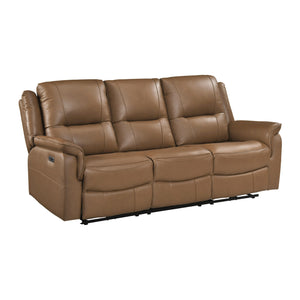 Kaelin Leather Match Power Double Reclining Sofa