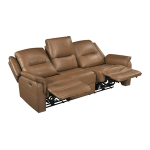 Kaelin Leather Match Power Double Reclining Sofa
