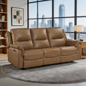 Kaelin Leather Match Power Double Reclining Sofa