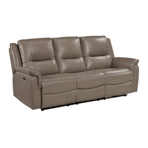 Kaelin Leather Match Power Double Reclining Sofa