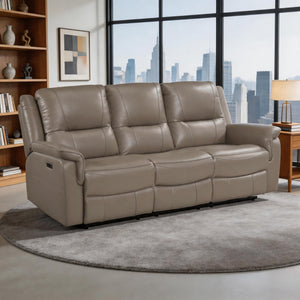 Kaelin Leather Match Power Double Reclining Sofa