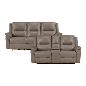 Kaelin 2- Piece Leather Match Power Reclining Sofa Set