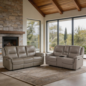 Kaelin 2- Piece Leather Match Power Reclining Sofa Set