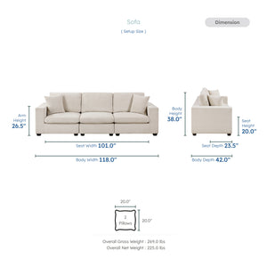 Brixton Chenille Fabric Living Room Sofa