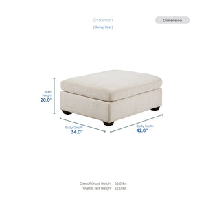 Brixton Chenille Fabric Ottoman