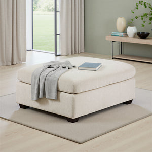 Brixton Chenille Fabric Ottoman