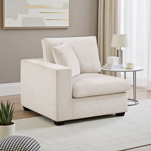 Brixton Chenille Fabric Reversible Chair with One Arm
