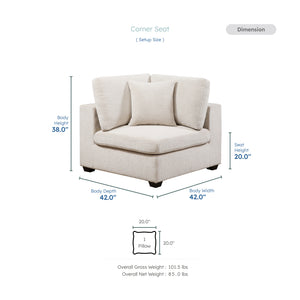 Brixton Chenille Fabric Corner Seat