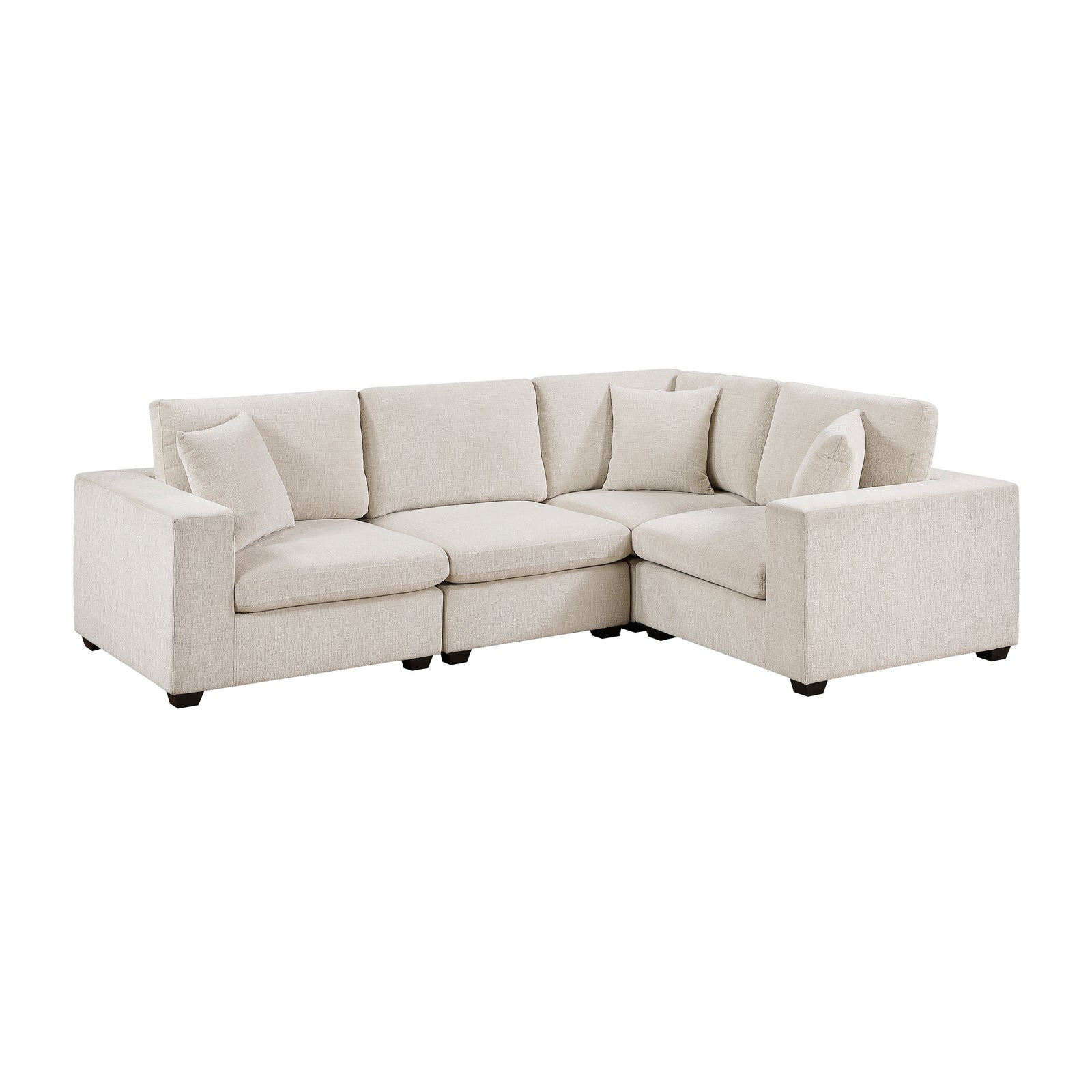 Brixton Chenille Fabric 4-Piece Modular Sectional