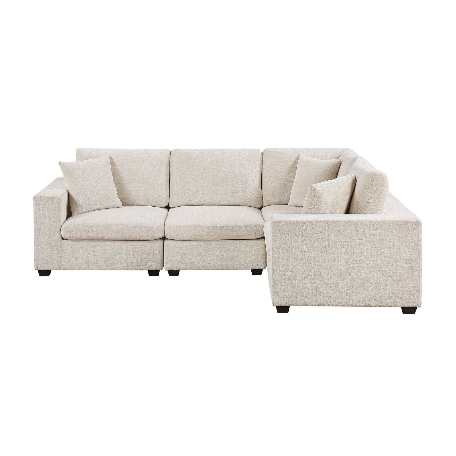 Brixton Chenille Fabric 4-Piece Modular Sectional
