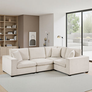 Brixton Chenille Fabric 4-Piece Modular Sectional