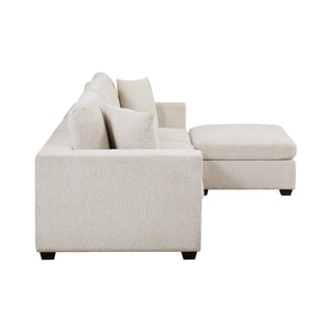 Brixton Chenille Fabric 4-Piece Modular Sectional with Ottoman