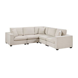 Brixton Chenille Fabric 5-Piece Modular Sectional