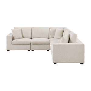 Brixton Chenille Fabric 5-Piece Modular Sectional