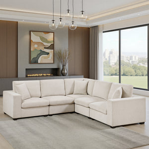Brixton Chenille Fabric 5-Piece Modular Sectional
