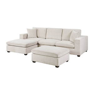 Brixton Chenille Fabric 5-Piece Modular Sectional with Two Ottomans