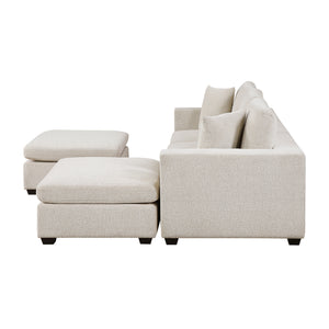 Brixton Chenille Fabric 5-Piece Modular Sectional with Two Ottomans