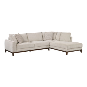 Evora Chenille Fabric 2-Piece Sectional with Right Chaise