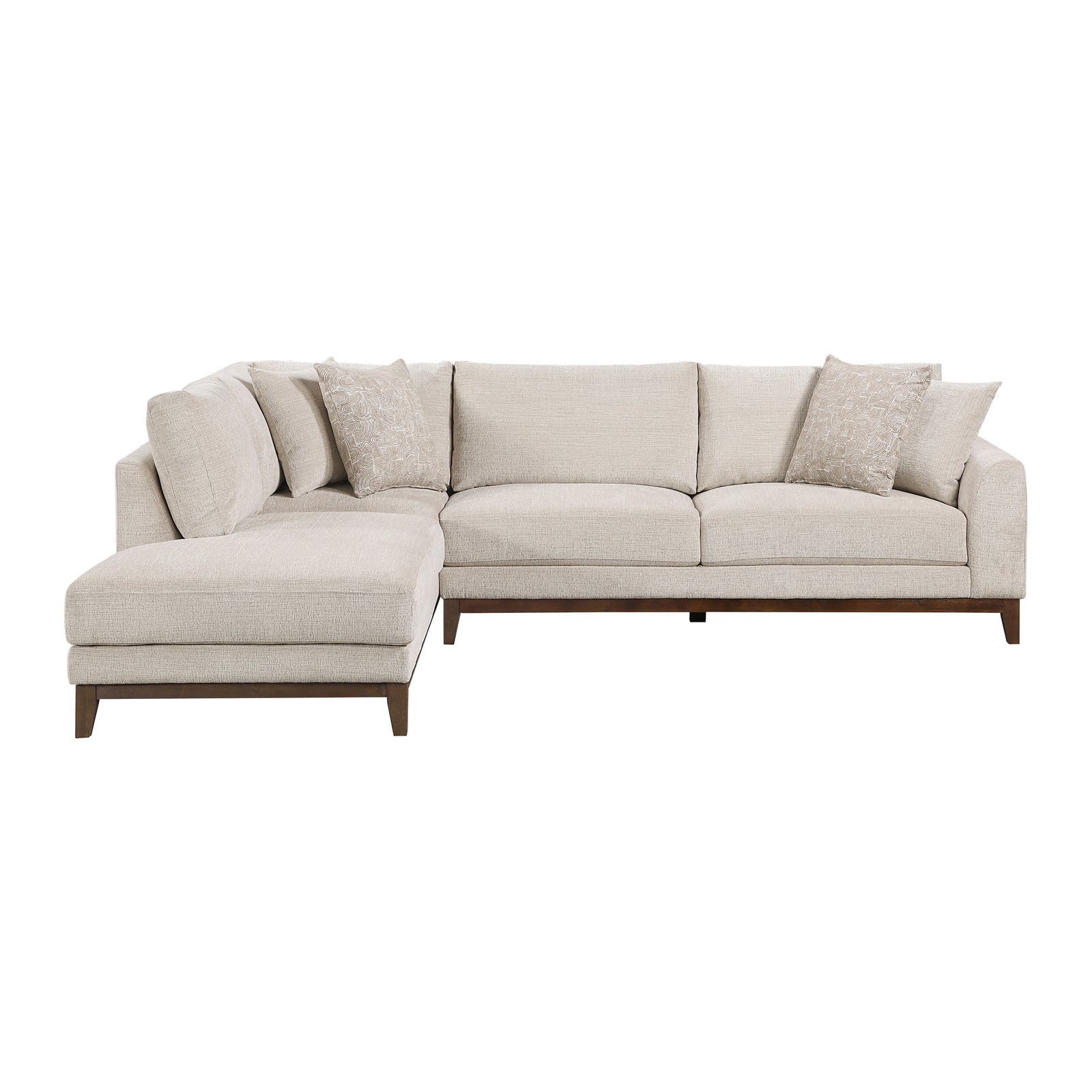 Evora Chenille Fabric 2-Piece Sectional with Left Chaise