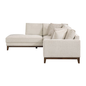 Evora Chenille Fabric 2-Piece Sectional with Left Chaise