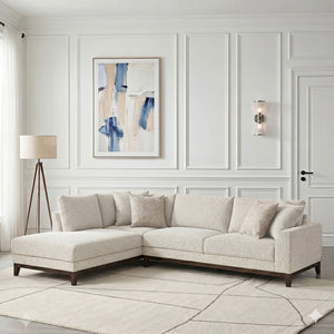 Evora Chenille Fabric 2-Piece Sectional with Left Chaise