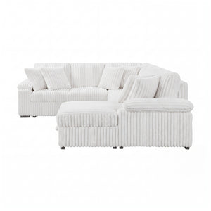 Oakmere Corduroy 3-Piece Sectional with Pull-out Bed, Right Side Chaise and Hidden Storage
