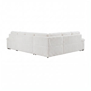 Oakmere Corduroy 3-Piece Sectional with Pull-out Bed, Right Side Chaise and Hidden Storage