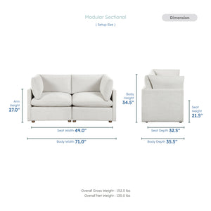 Solara Chenille Fabric Living Room Loveseat