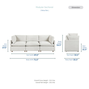 Solara Chenille Fabric Living Room Sofa